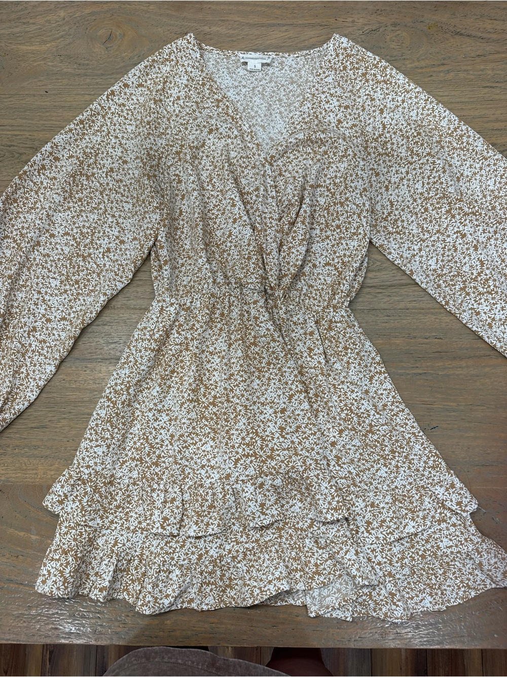 Boho Floral Ruffle Mini Dress Size Small | Cottagecore Prairie Chic